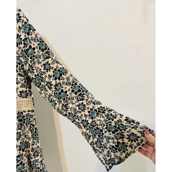 Torrid Size 2X Gauze Lace-Up Skater Dress Floral Tasseled Lined Boho Feminine - Picture 8 of 16